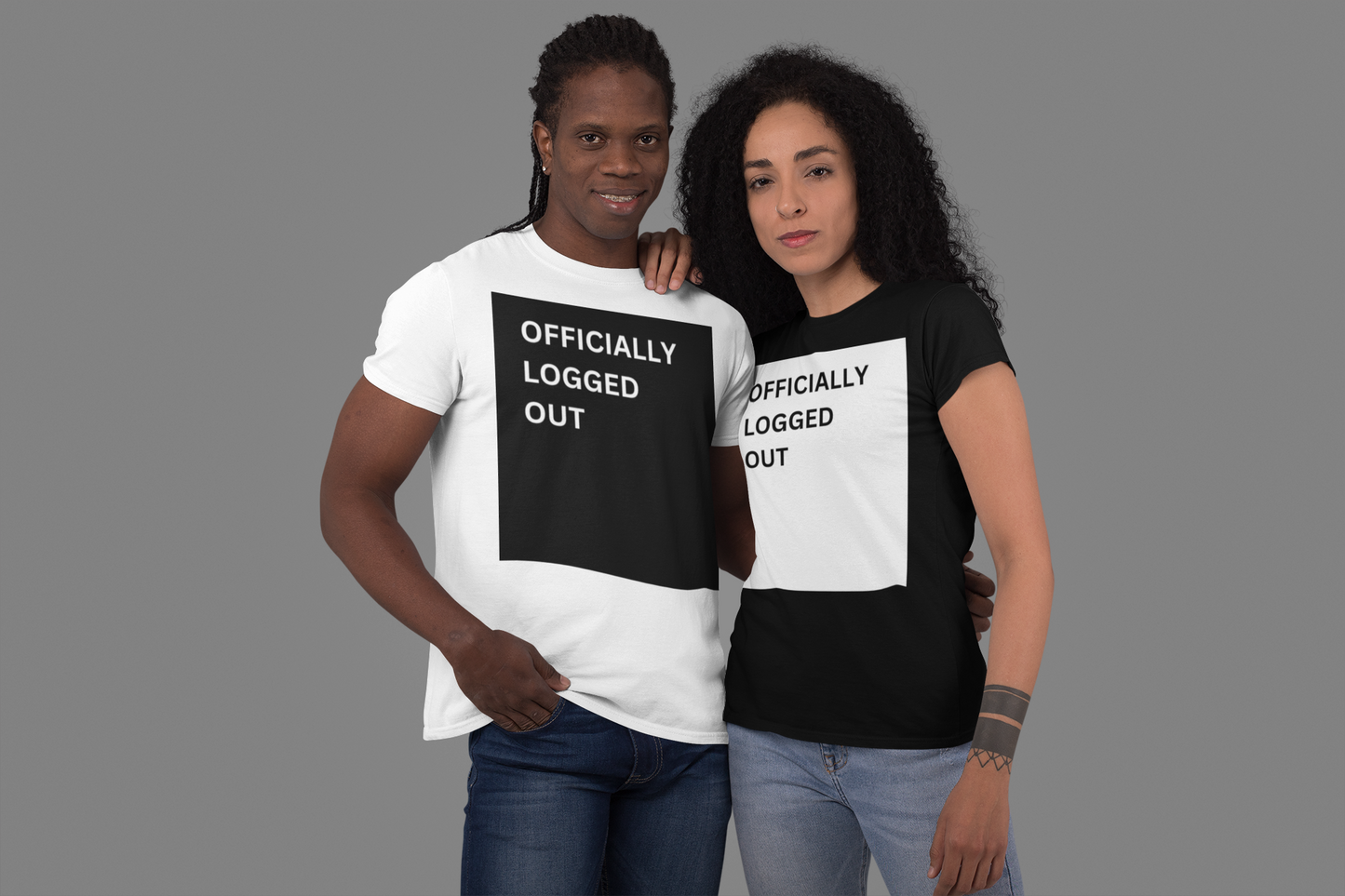 Officially logged out UNISEX T-SHIRT